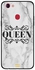 غطاء حماية واقٍ لهاتف أوبو F5 نمط مطبوع بكلمة "Queen"