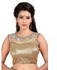 Panchi Banglori Silk and Net Embroidered Women's Ready Made Blouse Gold