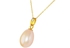 Vera Perla Women's 18K Gold Pink Baroque Pearl Pendant with 10K Gold Chain Necklace