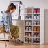 A 6-level Shoe Rack And Stand For Carrying And Organizing Shoes And Bags, Foldable With An Acrylic Cover For Each Shelf To Prevent Dust From Entering.