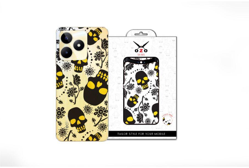 OZO Skins Ozo Ray skins Transparent Sugar Skull Flowers (SV503SSF) (Not For Black Phone) For Realme C51
