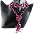 VP Jewels Women's Alloy Rhodium Plated Burgundy Pearl Long Necklace - 585