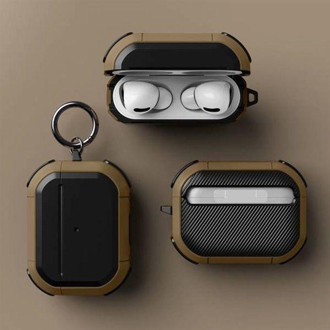 AirPods Pro 2 Case Cover With Keychain Rugged Armor - Black / Brown