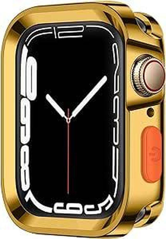 Compatible with iWatch Case 45/44 Series 8/7/6/5/4/SE, Soft Shockproof Protective Cover for Women Men (Gold)