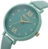 Duoya Women Time Fine Watch Strap Leather Analog Simple Clock Dial Wrist Watch -Green