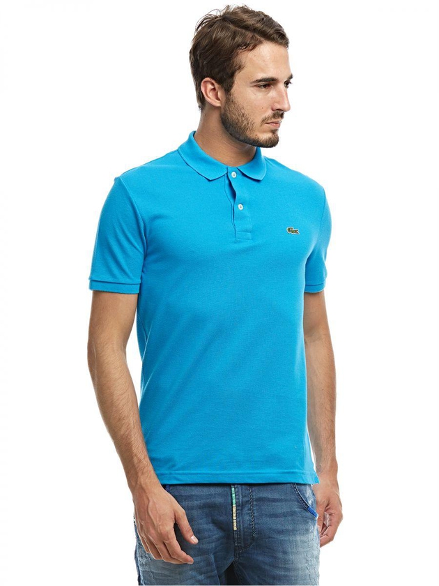 Lacoste Blue Shirt Neck Polo For Men