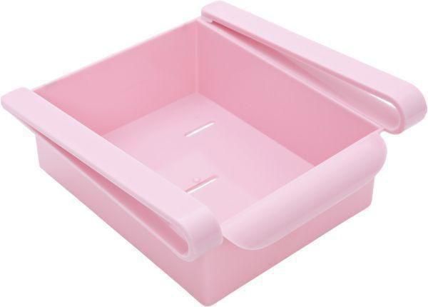 Goldedge Plastic Fridge Rolling Storage, Pink