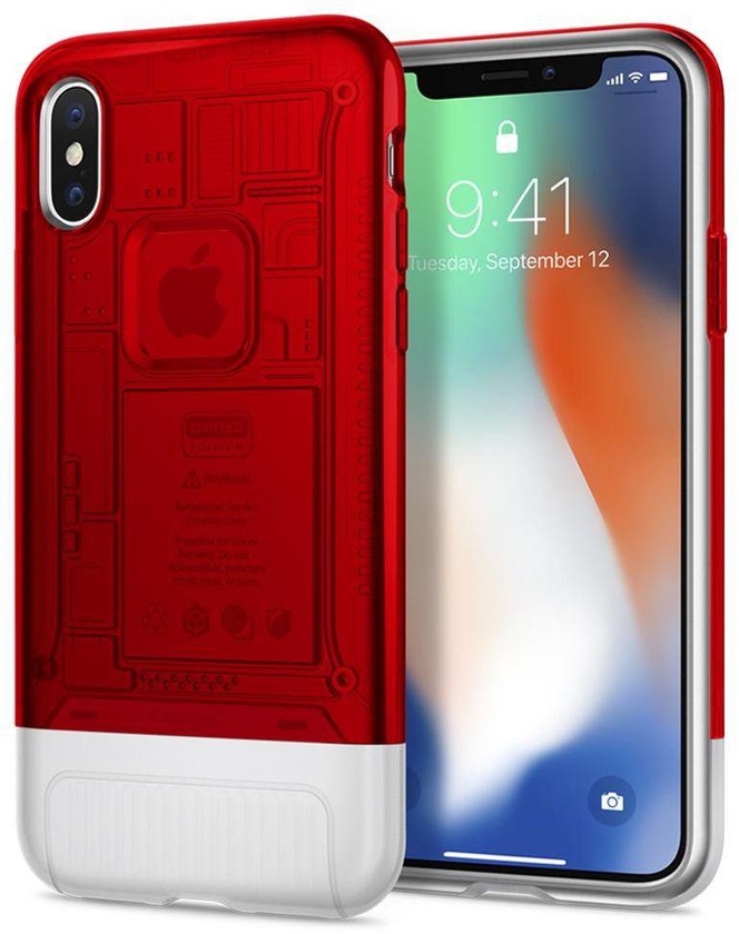 Spigen Classic C1 Apple iPhone X cover / case - Ruby ‫(red) 10th Anniversary Limited Edition
