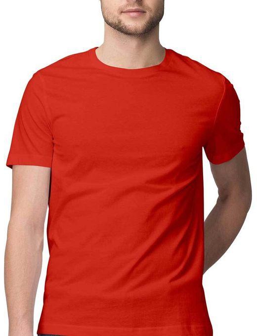 Fashion Red Plain Cotton T-shirt(heavyweight)