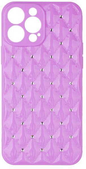 Silicone Cover, Shiny And Kaptonite Strass Style For IPhone 13 Pro Max - Mauve