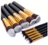 10pcs Kabuki Sculpt Makeup Brush Set-Black & Gold
