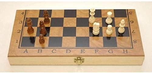 Wood chess waxmatbi large size large pieces of an excellent raw three in one