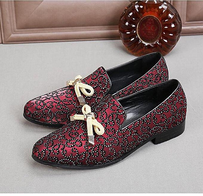 Fashion 2018 Formal Shoes For Men Red Genuine Leather Tassel Men ...