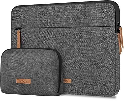 Lacdo 360° Protective Laptop Sleeve Case for 13 inch New MacBook Air M3 A3113 M2 A2681 M1 A2337 A2179 2024-2018, 13" MacBook Pro M2 M1 A2338 A2289 A2251, 12.9" iPad Pro with Accessory Bag,Dark Gray