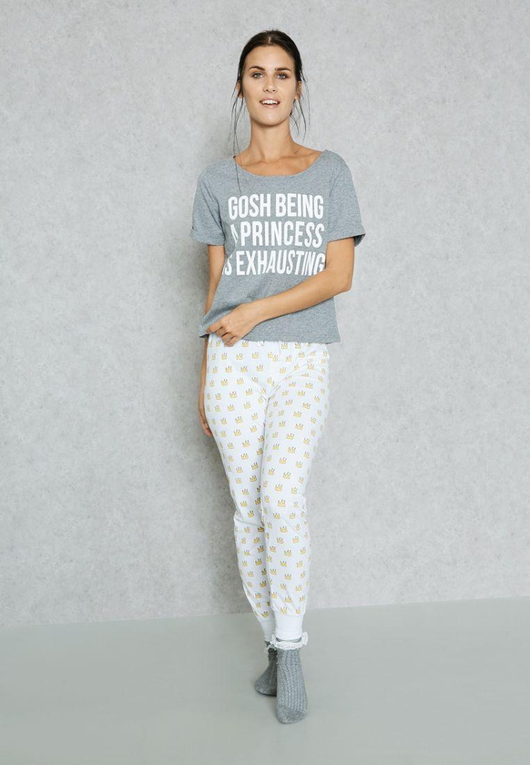 Slogan Pyjama Set