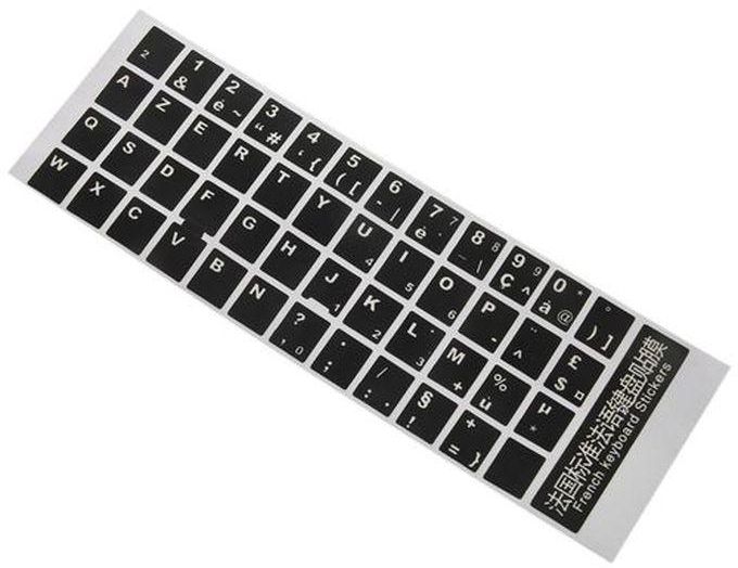 White Letters French Azerty Keyboard Sticker