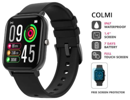 COLMI P8 Pro Smart Watch Temperature IP67 Touch Fitness Tracker (Black)