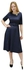 Fashion Elegant Ladies Dress- Navy Blue