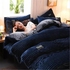 6 BY 7 Fashion 4 Piece Velvet Flannel Duvet Warm Velve thicken Durable  Large and spacious  White and blue  Star print  Fade resistant Available in 6by7 Easy to clean  Order today 