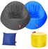 Kazameza PVC Large Standard Bean Bag – 2 Pcs + Blue Pillow + Mini Bean Bag - Yellow
