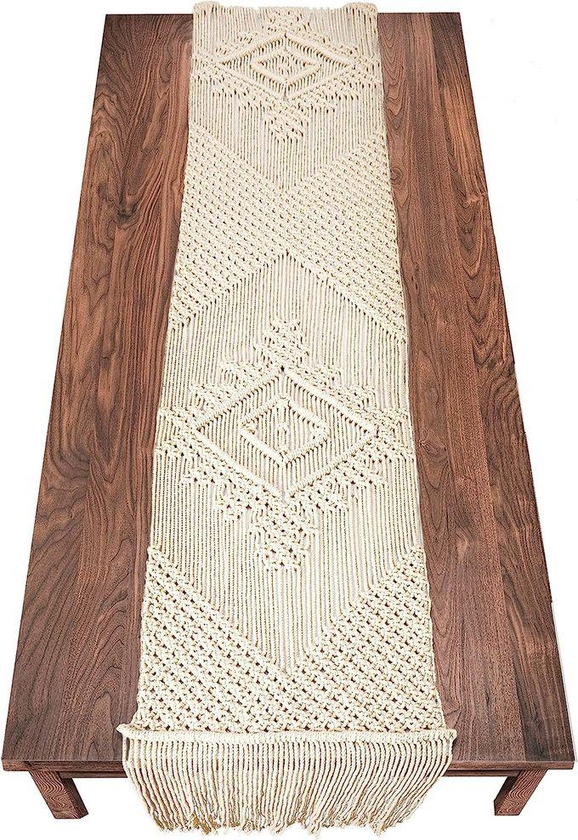 Macrame Table Runner 284 Cm Long Cotton Boho Table Runners For Dining Or Coffee Table Bohemian Runner For Rustic Wedding Table Decor Tassels Vintage Farmhouse Home Decoration