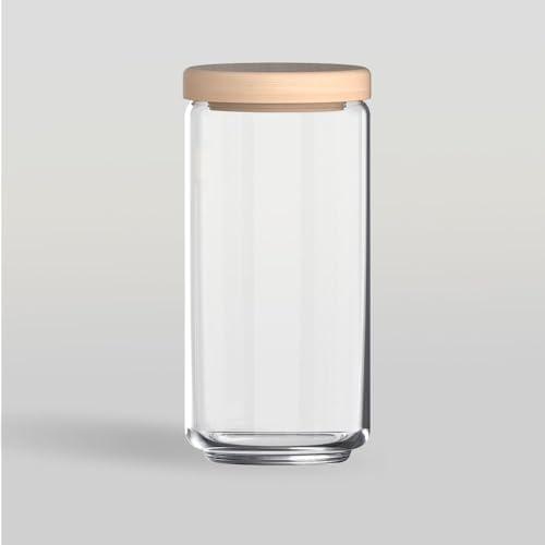 OCEAN GLASS - JAR - POP JAR 1000 ml Wooden Lid