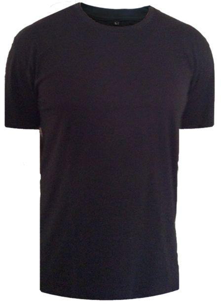 Pack Of 3 Plain Round Neck Cotton T-Shirt - Black