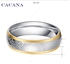 Stainless steel ring gold-plated 18 carat yellow decorated Two-Line from the side (size 9) NO.R9