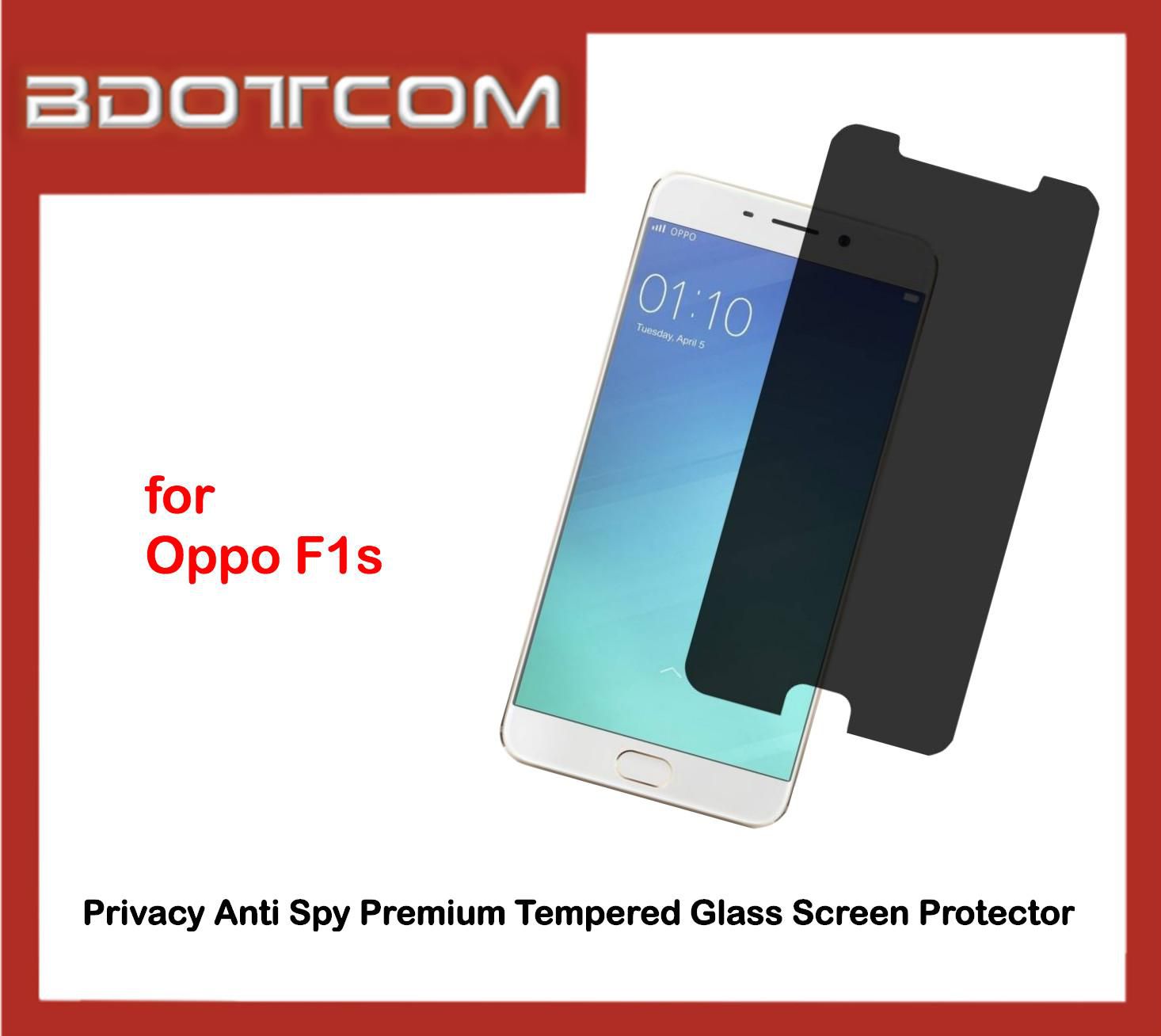 Bdotcom Privacy Anti Spy Premium Tempered Glass Screen Protector for Oppo F1s
