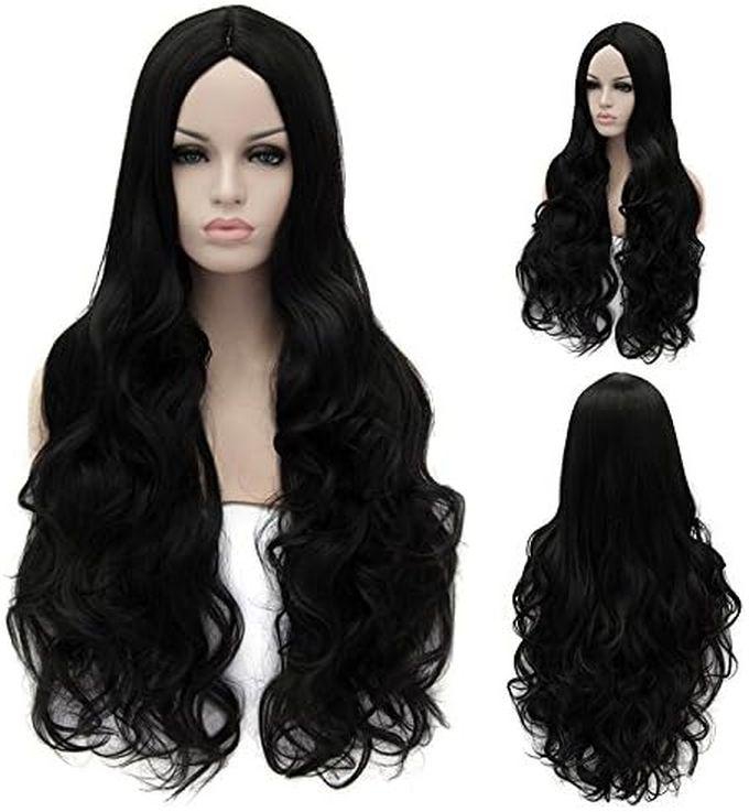 Long Black Curly Thermal Synthetic Hair Wig