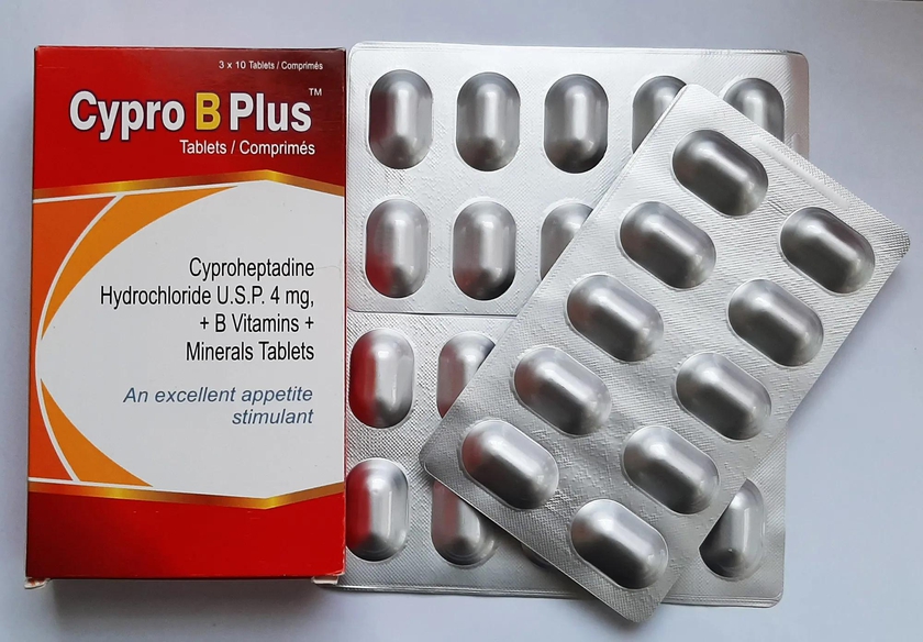 30 tabs-Cypro B Plus Weight Gain tablets Cyproheptadine With Vitamin B Complex Mixed Fruit Flavour