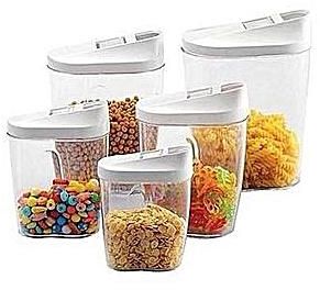 Generic Plastic Cereal 5 Piece Container Set -