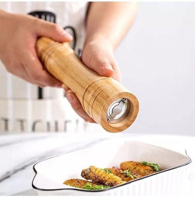 Manual Pepper Grinder, Wood Pepper Mill With Ceramic Core