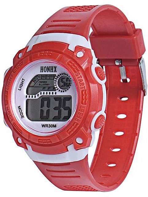 McyKcy Children Girls Digital LED Quartz Alarm Date Sports Wrist Watch-Red