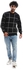 Andora Windowpane Pattern Round Collar Knit Pullover - Black & Grey