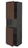 METOD High cab f micro w 2 doors/shelves, black/Voxtorp walnut effect, 60x60x200 cm - IKEA