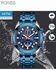 Chronograph Watch for Men Stainless Steel Waterproof Luminous Wristwatch