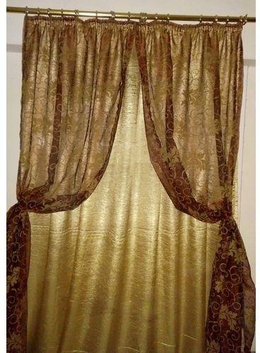 High Quality Uniform Dalia Curtains Two layers of Chiffon and Orange- golden