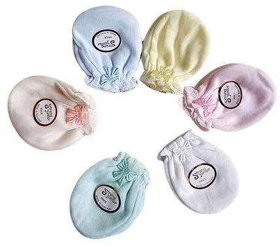 6PCs Softest Top Quality Newborn Baby Mittens Assorted colors