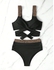 SHEIN Stitch Detail Wrap High Waisted Bikini Swimsuit