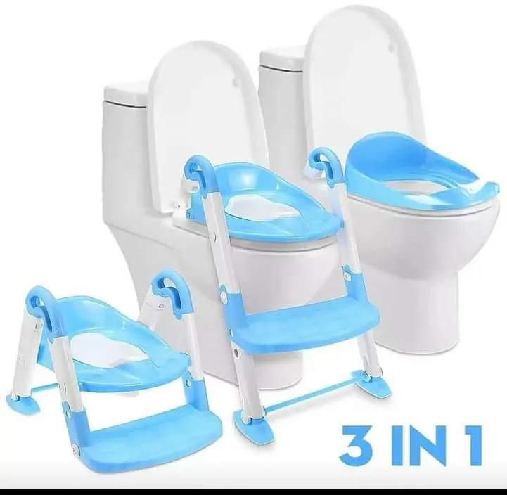 Potty Baby Potty With Ladder -  3 IN 1 Portable Training Kids Toilet Blue as picture Potty for Toddlers is perfect for your little one's comfort, safety and confidence! It has