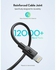 راف باور كابل USB-A إلى لايتنينج 2 متر أسود