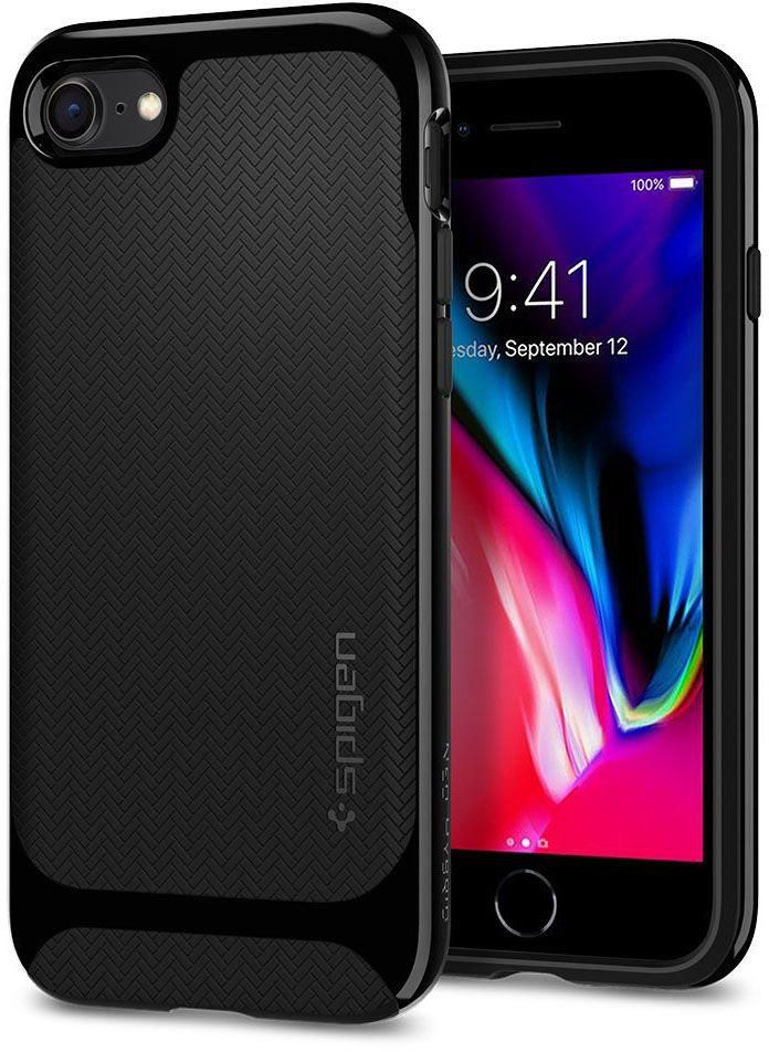 Spigen iPhone 8 / iPhone 7 Neo Hybrid Herringbone cover / case - Shiny Black