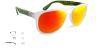 3MOMI Women And Mens Sunglasses Matte Transparent White Frame with Orange Mirror For Unisex