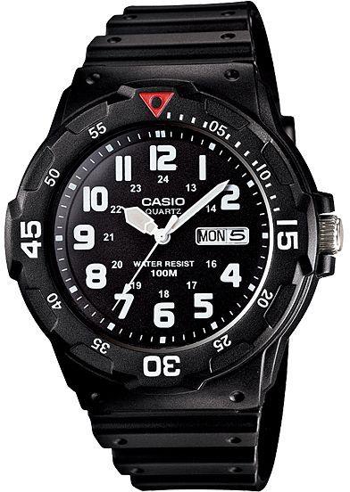 Casio Marine Mens Black Dial Resin Band Watch