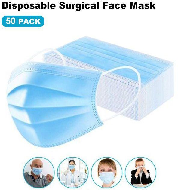 Fashion 50pcs Disposable Surgical Face Mask 3-Layer