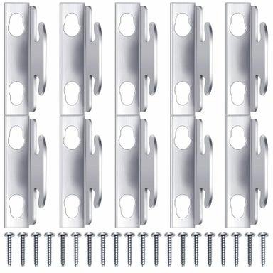 Curtain Rod Bracket, Metal Adjustable Hook Accessories Single Wall Bracket with Screws, Set for Home Kitchen Bathroom Supplies (5 Sets)