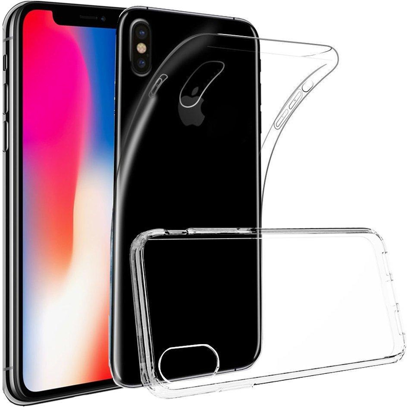 Bdotcom Ultra Thin Silicone TPU Case compatible with iPhone X (Clear)