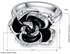 Black Rose Flower Shape Big Ring with Austrian Crystals