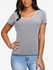 Plus Size Mesh Back Eyelash Lace Trim Bowknot Marled T-shirt - 1x | Us 14-16